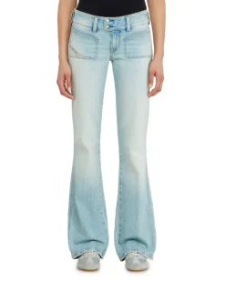 Bootcut Jeans Low Waist D-Hush, Hellblau, Reißverschluss