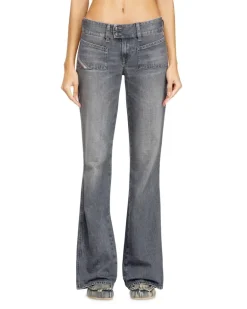 Bootcut Jeans Low Waist D-Hush, Grau, Reißverschluss
