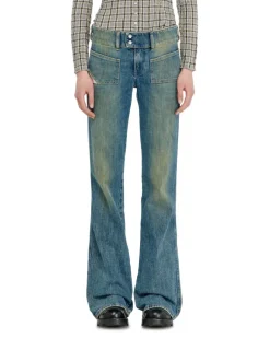 Bootcut Jeans Low Waist D-Hush, Mittelblau, Reißverschluss