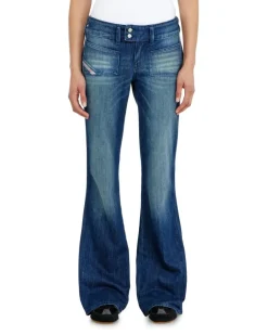 Bootcut Jeans Low Waist D-Hush, Dunkelblau, Reißverschluss