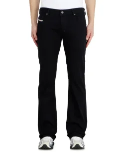 Bootcut Jeans Low Waist 2007 Zatiny, Schwarz/Dunkelgrau, Knopfverschluss