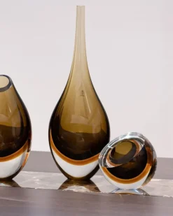 Bowl Drop Skulptur aus Muranoglas - Gelb