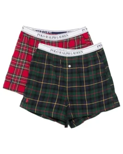 Boxershorts mit Logo-Bund und Schottenkaro (2er-Set) - Rot