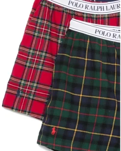 Boxershorts mit Logo-Bund und Schottenkaro (2er-Set) - Rot