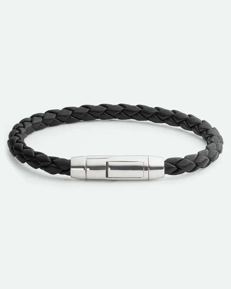 Braid Lederarmband-Schwarz - Herren