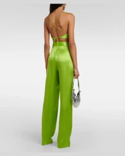 Bra-Top aus Seidensatin GrüN
