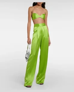 Bra-Top aus Seidensatin GrüN