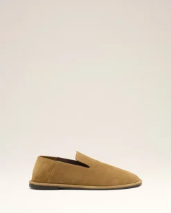 Braune Midi-Pantoletten aus Rindsleder Braun Unisex Caramel