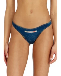 Brazilian-Slips aus Baumwolle mit Denim-Effekt - Strings - Damen - Blau