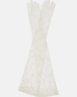 Bridal Handschuhe aus Tüll Weiß
