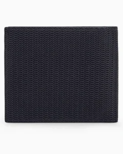 Brieftasche aus Leder mit Wellenprägung und Münzfach Braun