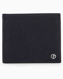 Brieftasche aus Leder mit Wellenprägung und Münzfach Braun