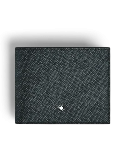 Brieftasche 6 cc aus Sartorial Leder - Tweed-Blau - Leder - MB220384 - Brieftaschen