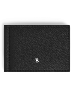Brieftasche 6 cc mit Geldscheinklammer aus Grain Leder - Schwarz - Leder - MB221402 - Brieftaschen
