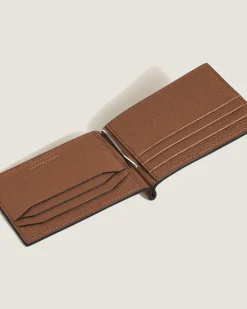 Brieftasche 6 cc mit Geldscheinklammer aus Grain Leder - Rehbraun - Leder - MB221400 - Brieftaschen