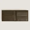 Brieftasche 4 cc mit Münzfach aus Grain Leder - Khaki - Leder - MB220216 - Münzbörsen