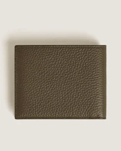 Brieftasche 4 cc mit Münzfach aus Grain Leder - Khaki - Leder - MB220216 - Münzbörsen
