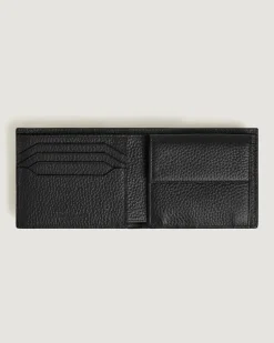 Brieftasche 4 cc mit Münzfach aus Grain Leder - Schwarz - Leder - MB220217 - Münzbörsen