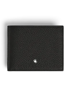 Brieftasche 4 cc mit Münzfach aus Grain Leder - Schwarz - Leder - MB220217 - Münzbörsen
