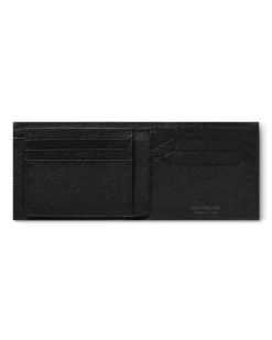 Brieftasche 6 cc mit 2 Sichtfächern aus Sartorial Leder - Schwarz - Leder - MB130318 - Brieftaschen