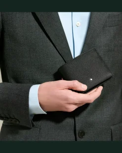 Brieftasche 6 cc mit 2 Sichtfächern aus Sartorial Leder - Schwarz - Leder - MB130318 - Brieftaschen