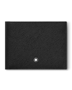 Brieftasche 6 cc mit 2 Sichtfächern aus Sartorial Leder - Schwarz - Leder - MB130318 - Brieftaschen