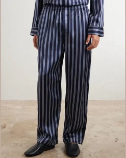 Brindisi Striped Silk-Satin Pyjama Set Blue
