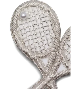 Brosche im Tennisschläger-Design - Weiß