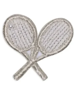 Brosche im Tennisschläger-Design - Weiß