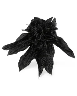 Brosche mit Blumenmotiv - Schwarz