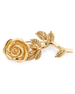 Brosche mit Rosenmotiv - Gold