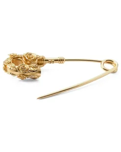 Brosche mit Sicherheitsnadel - Gold