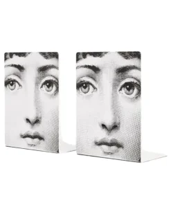 Buchstützen mit Gesichtsmotiv - Schwarz