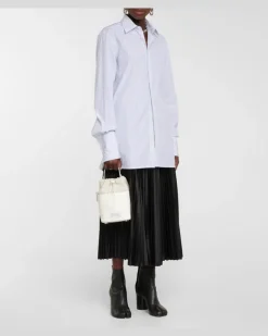 Bucket Bag 5AC aus Leder Weiß