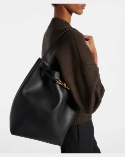 Bucket Bag Andiamo Small aus Leder Schwarz
