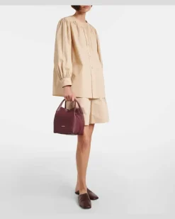 Bucket Bag Bale Small aus Leder Burgunderrot