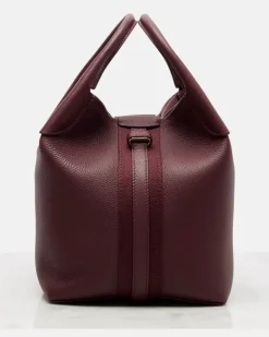 Bucket Bag Bale Small aus Leder Burgunderrot