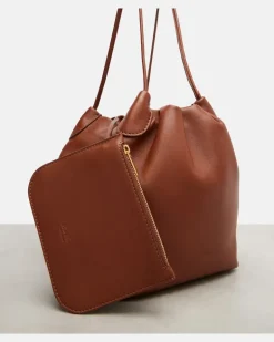 Bucket-Bag Bale Softy Small aus Leder Braun