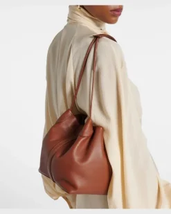 Bucket-Bag Bale Softy Small aus Leder Braun