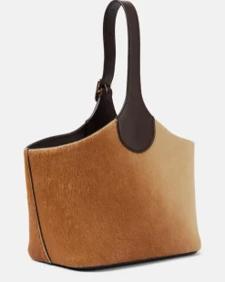 Bucket Bag Bobbin aus Kalbshaar Beige