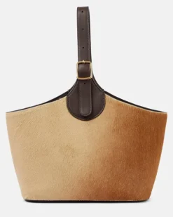Bucket Bag Bobbin aus Kalbshaar Beige