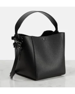 Bucket Bag Cabachic Mini aus Leder Schwarz