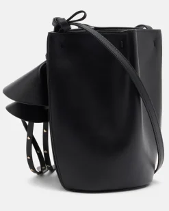 Bucket Bag Snap Mini aus Leder Schwarz