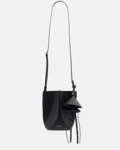 Bucket Bag Snap Mini aus Leder Schwarz