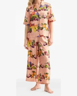 Canelle Pyjama-Hose mit Früchte-Print - Rosa