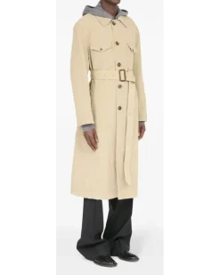 Canvas-Trenchcoat mit Gürtel - Nude