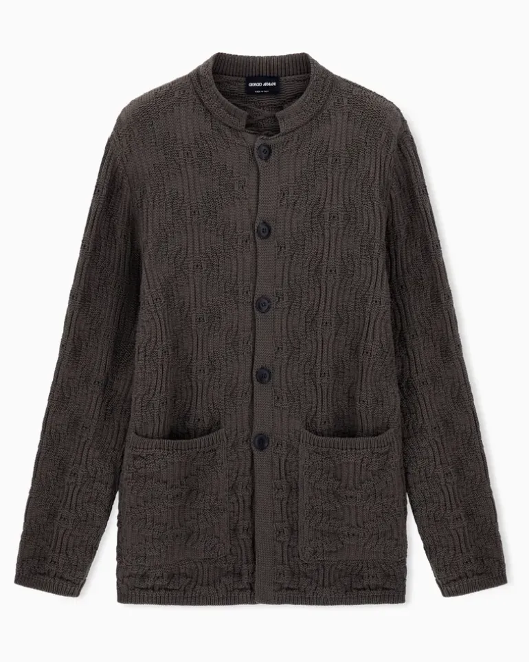 Cardigan aus Baumwollmischung Braun