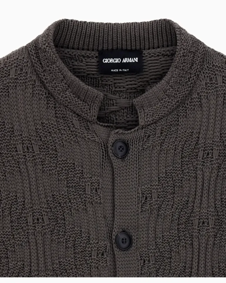Cardigan aus Baumwollmischung Braun