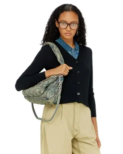 Cardigan aus Wolle mit Cut-out-Logo - Strickwaren - Damen - Schwarz