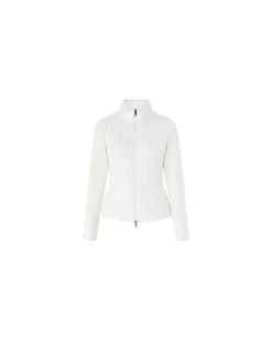 Cardigan mit Reißverschluss und Logo Beige